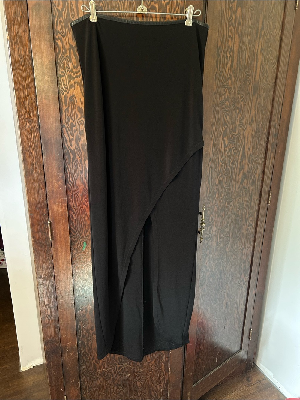 Alice + Olivia Black High-Low Wrap Skirt